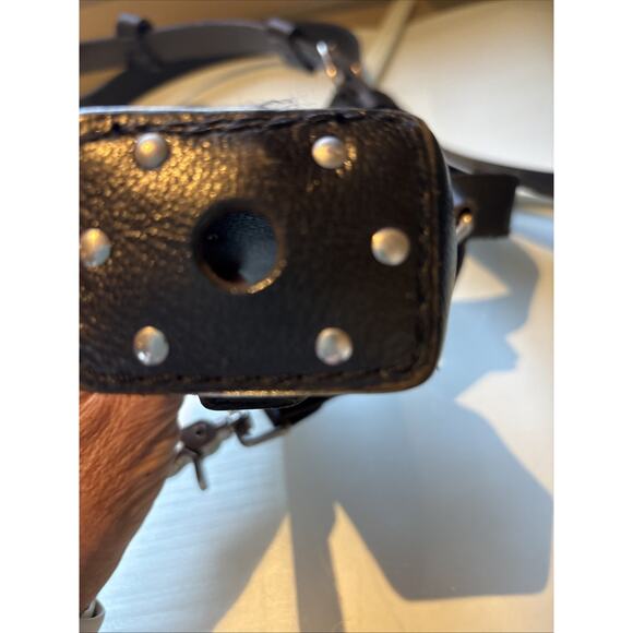 Motorola Hard Leather Two Way Radio Case Holster Holder Shoulder Strap USA - Picture 5 of 13